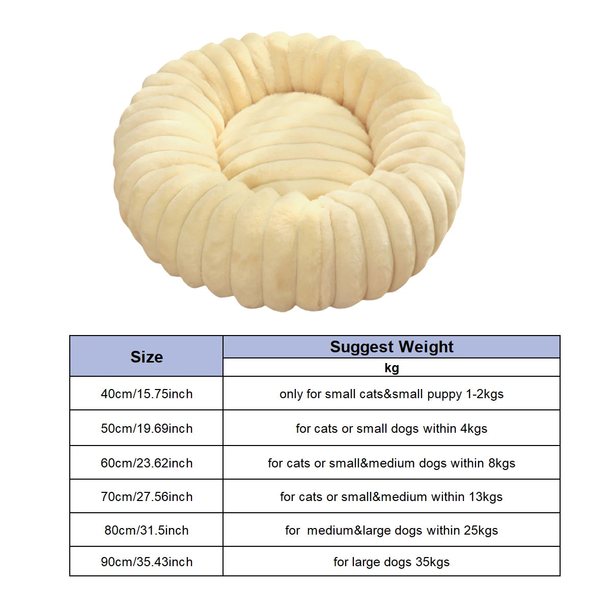 Round Anti Anxiety/ Calming Puppy Dog Bed